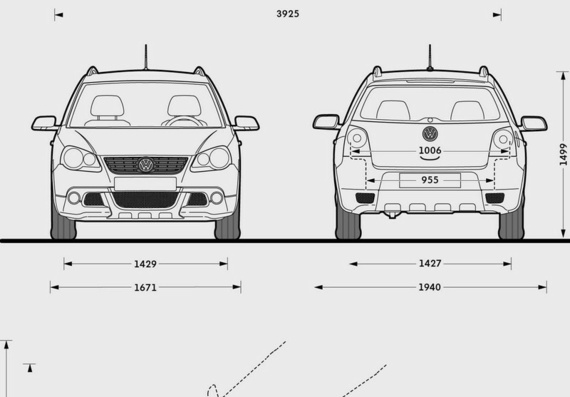 Volkswagen CrossPolo (2008) (Фольцваген КроссПоло (2008)) - чертежи (рисунки) автомобиля